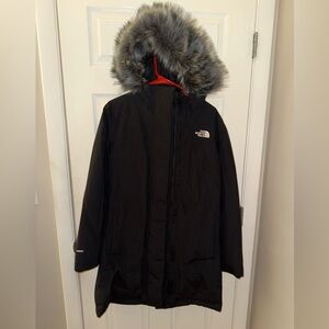 The North Face Black Coat with Faux Fur Trim
